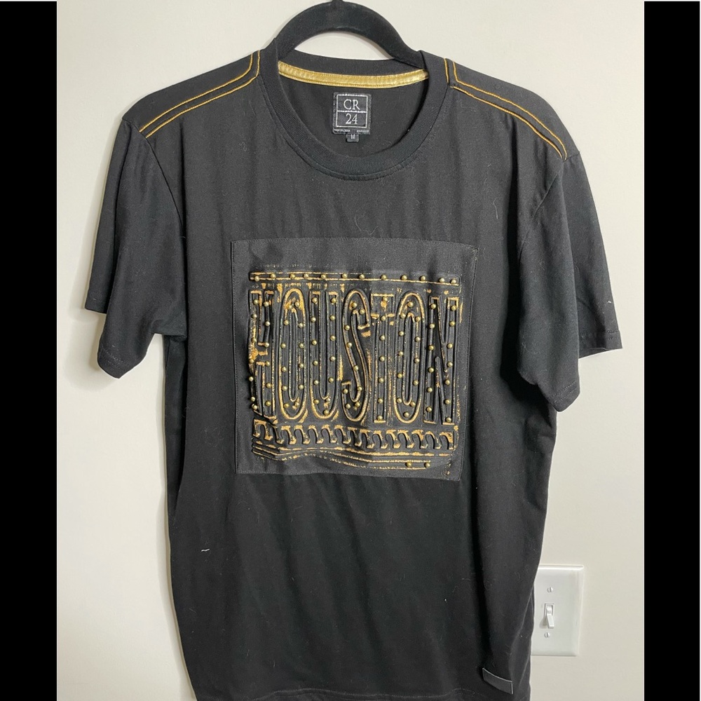 HOUSTON Embellished T-Shirt in Black